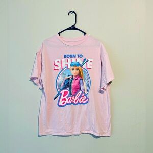 Barbie Pink Born To Shine Short Sleeve  Tee Shirt Size XL Logo